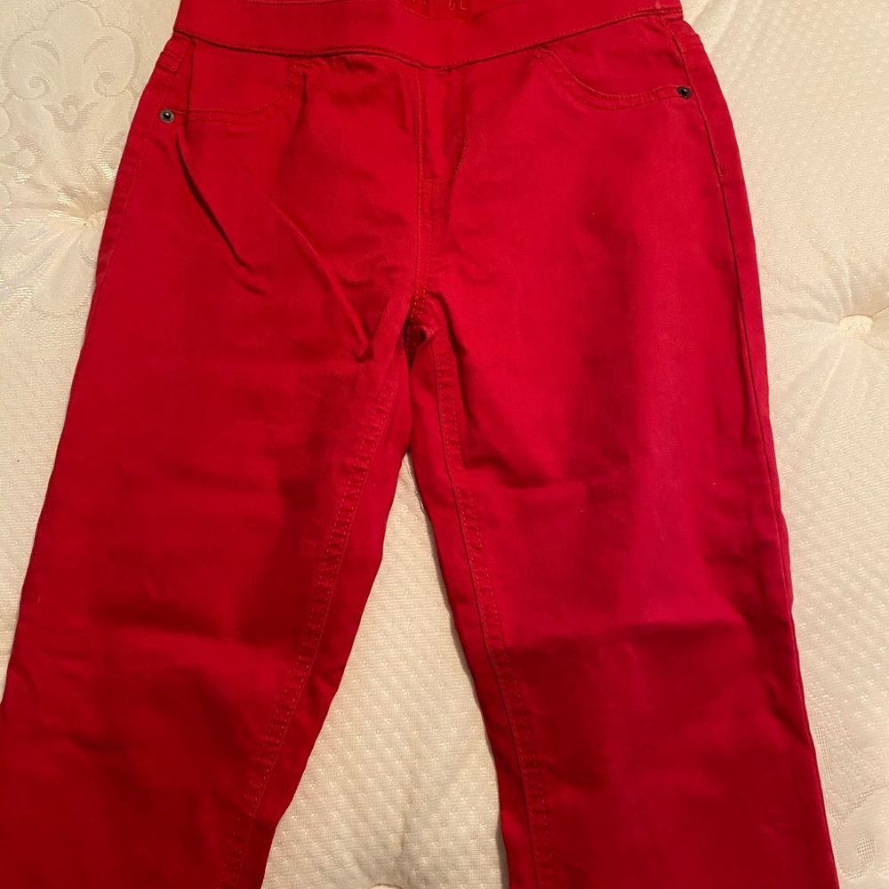 Justice red mid rise jeggings